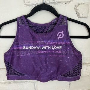 Peloton sports bra / top, sparkly, purple, size L